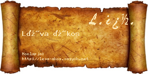 Léva Ákos névjegykártya